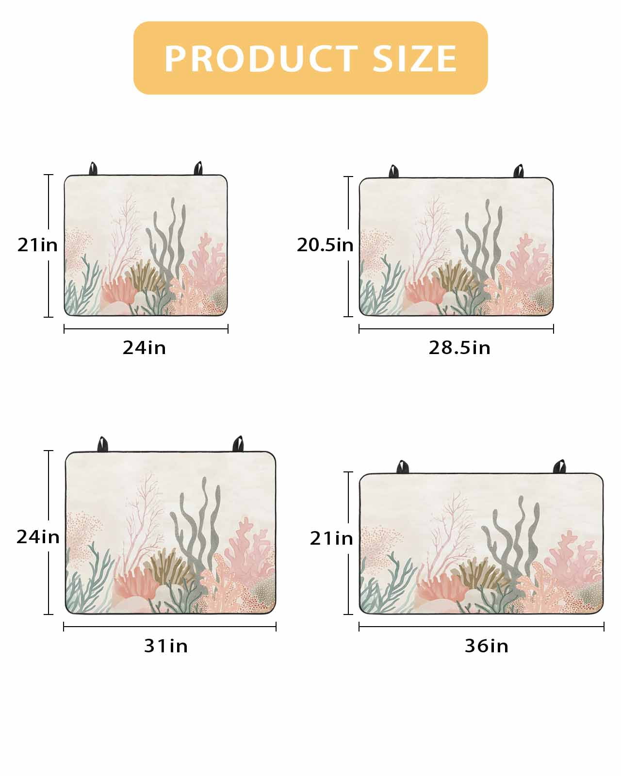 nqOlkjepod Large Induction Cooktop Protector Mat 28.5"x20.5", Coastal Coral Stove Top Covers for Electric Stove, Retro Watercolor Farmhouse Ocean Seaweed Stove Burner Cover Mats Stove Cover