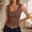 A1 Coffee, variant on Women's Ribbed Tank Tops Knit Scoop Neck Sleeveless Fitted Casual Tops Summer Basic Tee Wide Strap Cropped Tank Tops Tight Fit Basic Sleeveless Camisole Thick Strap Slim Fitted Racerback Tops Beige