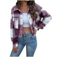 thumbnail image 2 of Wancir Womens Fall Outfits Fashion Clothes Shackets Flannel Plaid Button Down Long Sleeve Shirts Jackets 2024, 2 of 3
