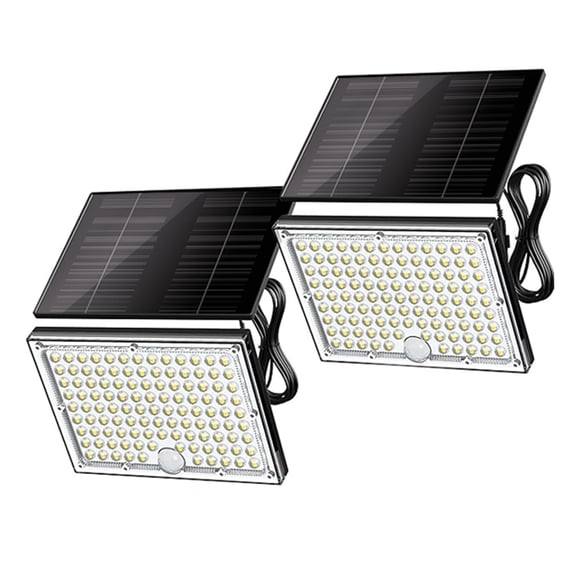 JACKYLED Motion Sensor Solar Lights Outdoor with 113 Bright LEDs, Dusk to Dawn Outside Flood Lights with 16ft Cable, Wat