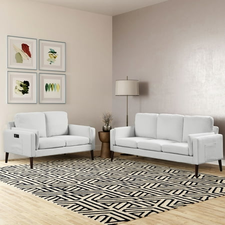 Lifestyle Solutions - Nerd Sofa with Power and USB Ports - Light Grey