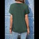 thumbnail image 4 of Tops Henley de Corta para Mujer, Cuello en V, Elegantes, Informales, de Corte Holgado, Verde M, 4 of 6
