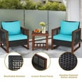 thumbnail image 4 of GVN 3 Pieces Acacia Wood Patio Furniture Set Outdoor Furniture Garden Conversation Sets with Coffee Table-Turquoise, 4 of 9