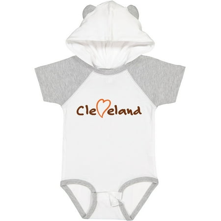 

Inktastic Cleveland Heart Handwriting Orange Gift Baby Boy or Baby Girl Bodysuit