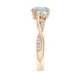 thumbnail image 3 of ANGARA Natural Nature Inspired 1.6 ct Aquamarine & Diamond Twisted Vine Ring in 14K Rose Gold for Women (Size-8mm) | March Birthstone, Anniversary, Jewelry Gift for Women | Natural Aquamarine Ring, 3 of 10