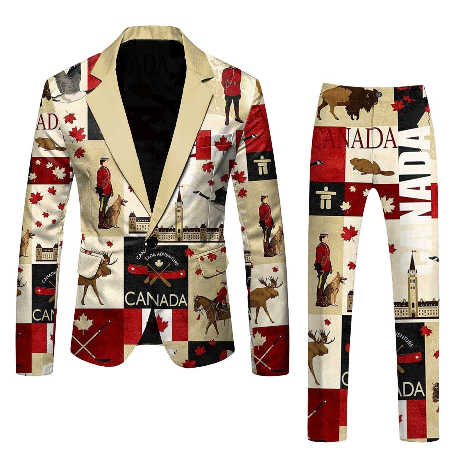 toraway Autumn Mens Suits Piece Black Male Independence Day Long