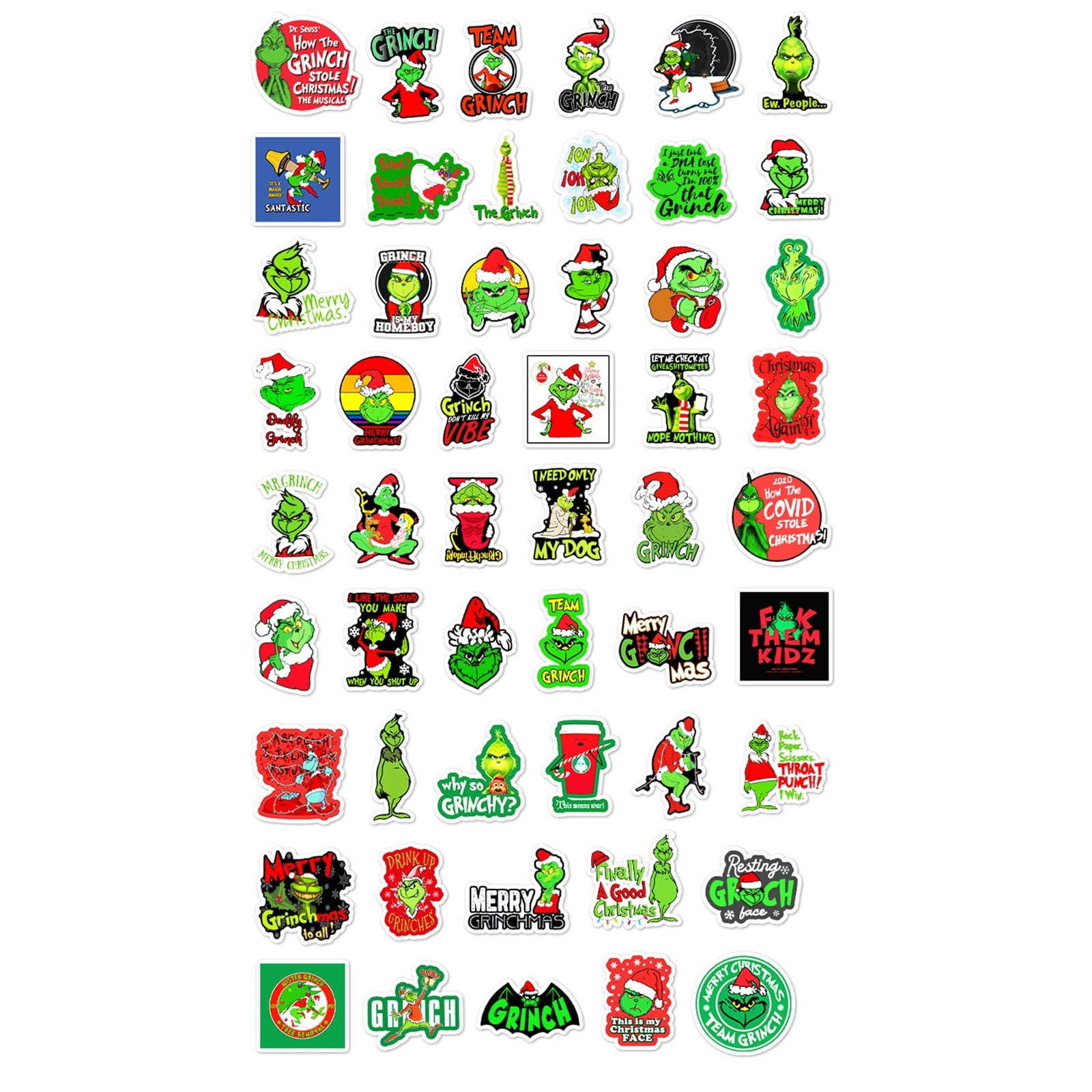8) Stickers~Christmas Merry Grinchmas Grinch~Glossy Gift Labels~Crafts~560S