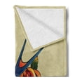 thumbnail image 2 of Old School Soft Flannel Fleece Throw Blanket, Retro Tattoo Design Like Graphic Heart in Bird's Beak and Rose, Cozy Plush for Indoor and Outdoor Use, 50" x 60", Multicolor, by Ambesonne, 2 of 5