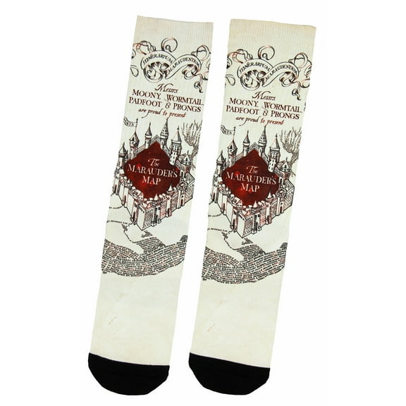 Harry Potter Marauders Map Sublimated Adult Crew Socks