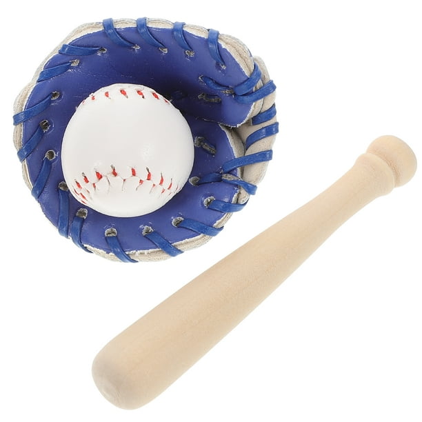 1 juego de béisbol para casa de muñecas, kit de béisbol, pelota deportiva en miniatura para manualidades, minidecoración de béisbol, suministros deportivos en miniatura