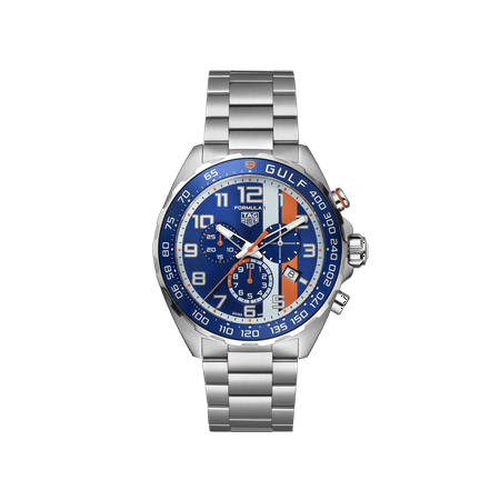 Tag Heuer Formula 1 X Gulf Special Edition Quartz Chronograph Blue Dial Steel Men's Watch CAZ101AT.BA0842