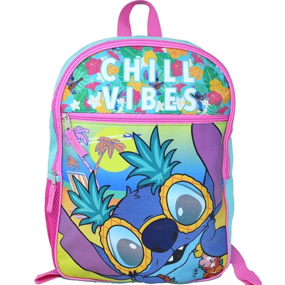 Stitch 16" Backpack with 1 Front Pocket, CHILL VIBES