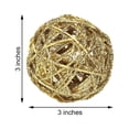 thumbnail image 3 of Efavormart 6 Pack | 3" Gold Glittered Handmade Twig Rattan Balls Wedding Decoration Birthday Party Arrangement, 3 of 11