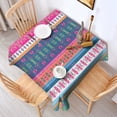 thumbnail image 2 of Colorful Pioneer Flower Striped Pattern Square Tablecloth,Waterproof Square Table Cover,Wipeable Spillproof Washable Table Cover for Home Kitchen Party Decor 52"x52"(132x132cm), 2 of 6