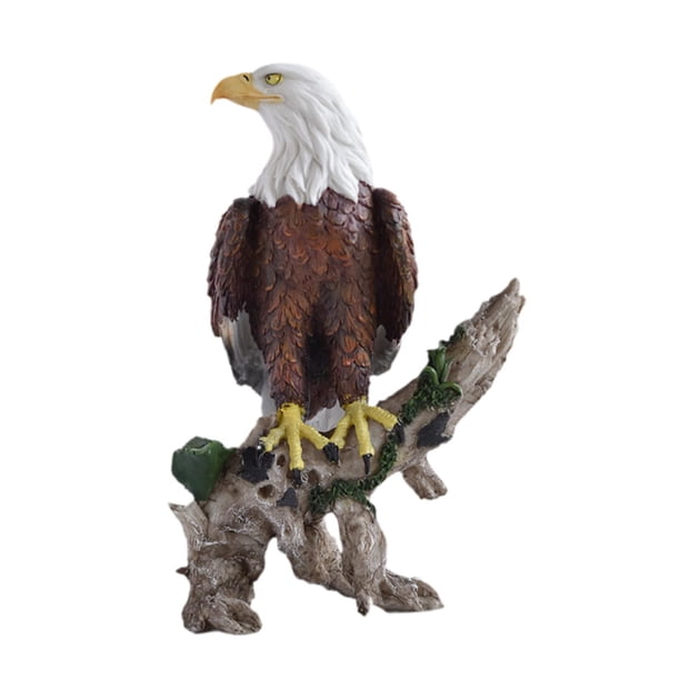 Figura de águila calva en rama de , escultura, decoración de escritorio hecha a mano, 16x14x23cm para regalo de inauguración de la casa