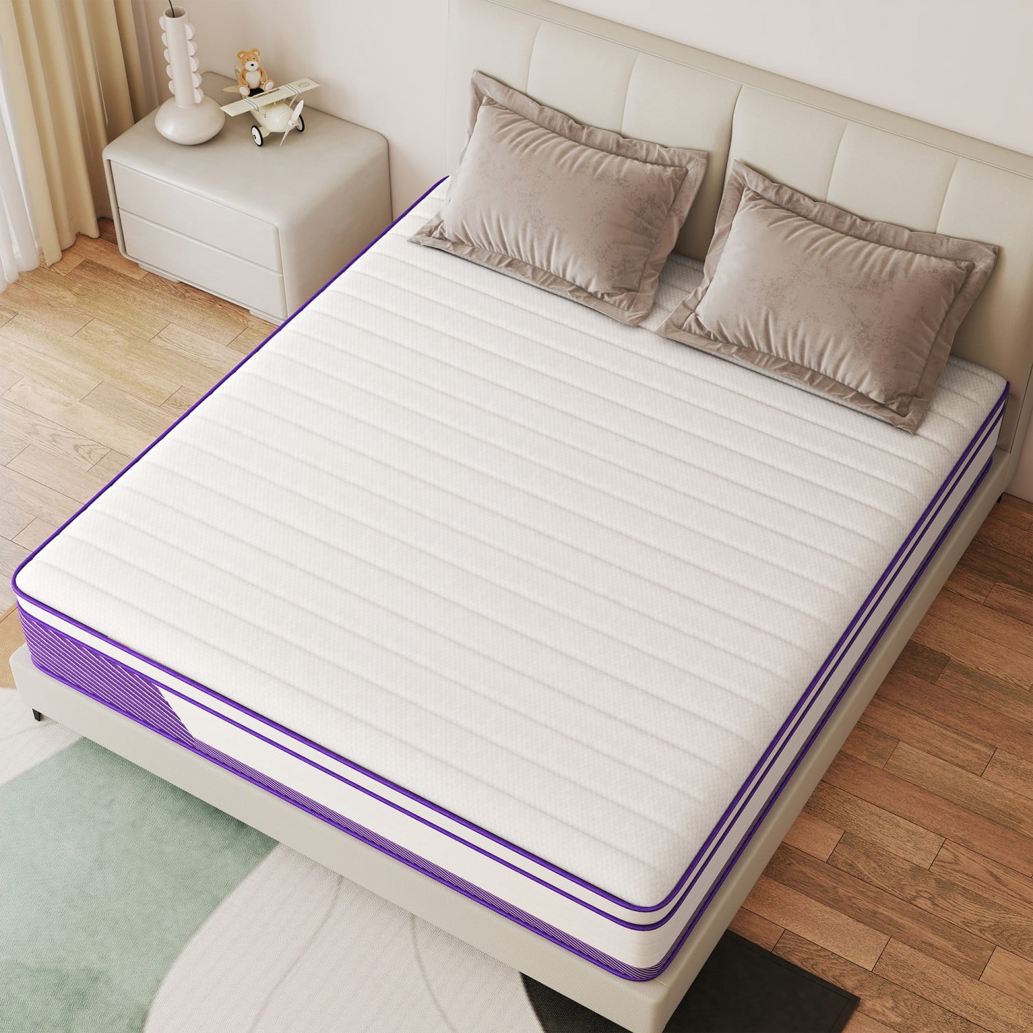 AMENDPATURE 12-inch Twin Hybrid Mattress,Memory Foam & Pocketed Springs,Motion Isolation,CertiPUR-US Certified in a Box,Medium Tension，Adult