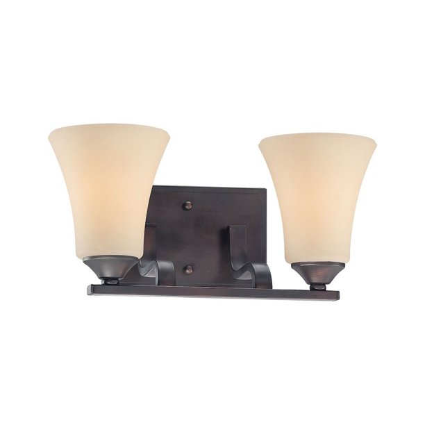 2 Up Light Vanity Light With Espresso Finish With Champagne Glass Made Of Metal Bathroom Lighting Walmart Com Walmart Com