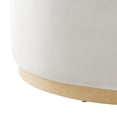 thumbnail image 4 of Ottoman Accent Chair, White, Velvet, French Living Lounge Cafe Lobby Hospitality Restaurant, Modern Contemporary Boutique HB36604, 4 of 7