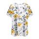 thumbnail image 5 of Tops de Manga Corta de Tamaño Más de las Mujeres, Blusas de Cuello en V Impresas de Verano de Moda para Uso Casual, Diario Y de Fiesta, 5 of 6