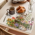 thumbnail image 3 of Spring Flowers Placemats Set of 8 Cute Rabbits Tulips Sunflowers Daisy Vintage Place Mats Indoor Wipeable Table Mats Washable Dining Table Placemats for Kitchen Holiday Party Home Decor 13x19 Inch, 3 of 9
