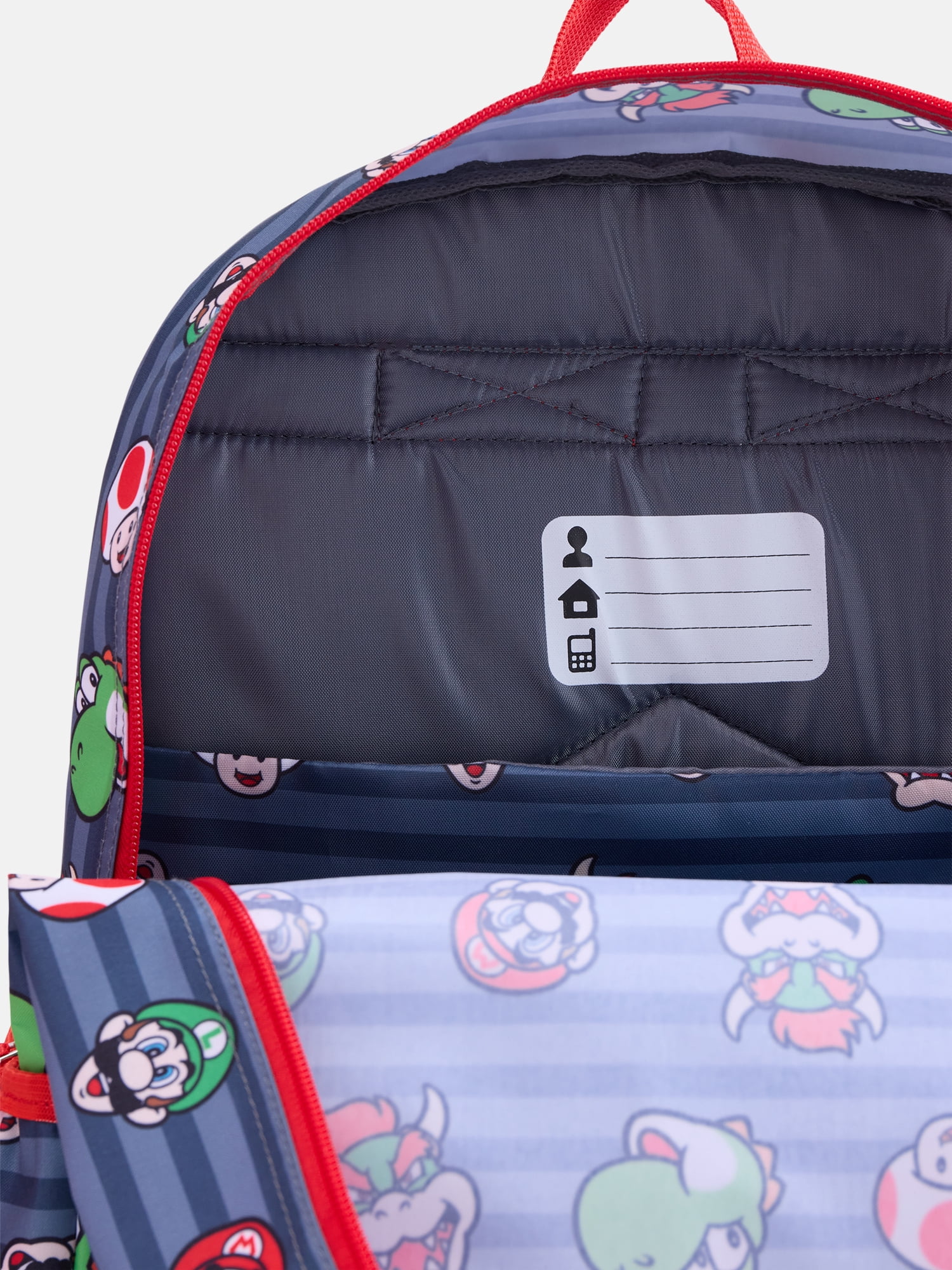 Nintendo Super Mario Bros. Kids' 17" Print Laptop Backpack, Gray