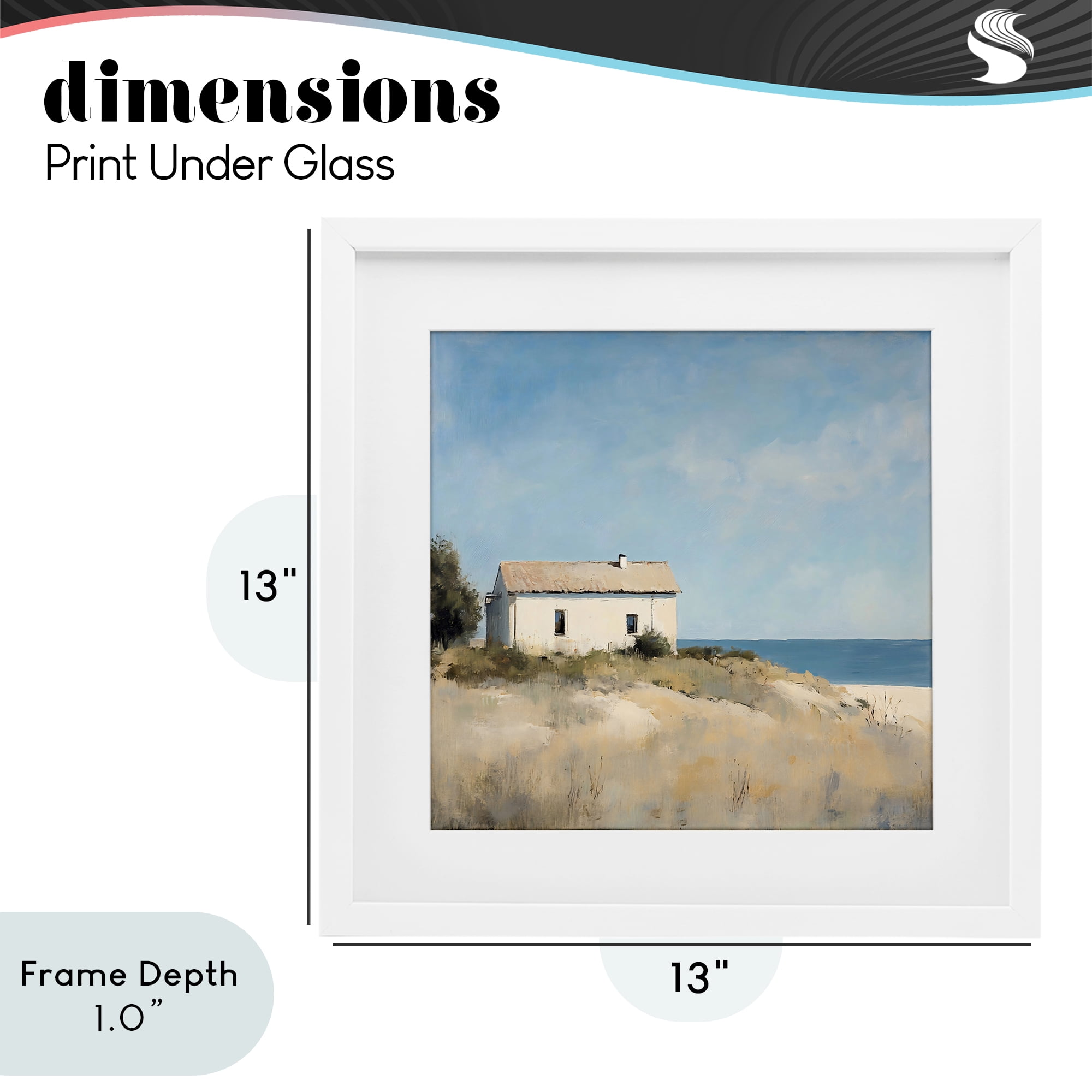 Stupell Industries Simple Beach House on Dunes White Framed Print Under Glass, design by Creative Studio