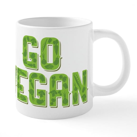 CafePress - Go Vegan - 20 Oz White Ceramic Mega Mug