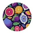 thumbnail image 2 of PIKWEEK Round Fitted Tablecloth Apples Grapefruit Lemon Round Table Cloth with Elastic Edged Color Fruit Waterproof Wipeable Table Cover, 2 of 7