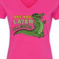 thumbnail image 4 of Inktastic See You Later Alligator with Black Sunglasses Women's V-Neck T-Shirt, 4 of 5