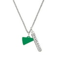 thumbnail image 1 of Delight Jewelry Acrylic 3/4" Green Megaphone Silvertone Fearless Bar Charm Necklace, 23", 1 of 4