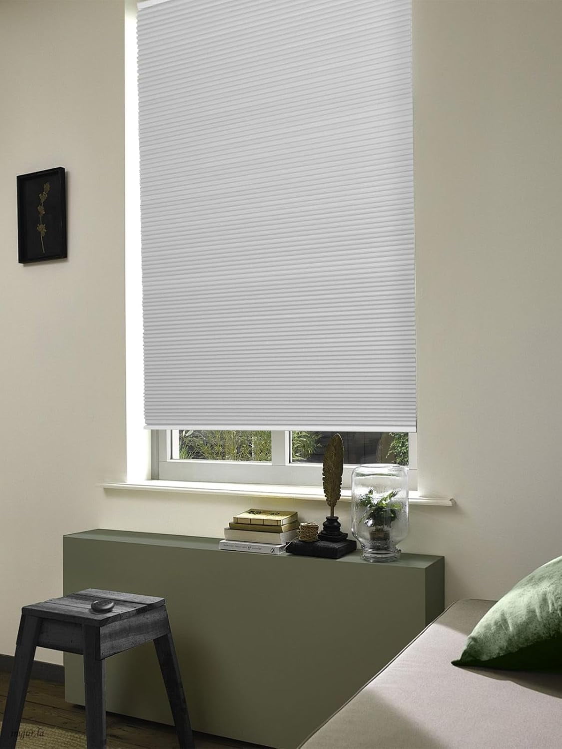 No Drill No Tools Cellular Shades Top Down Bottom Up Honeycomb Blinds Blackout Cordless Window Blinds Easy to Install Cellular Shade for Windows,Blackout Light Gray,32.5" W x 48" H