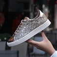 thumbnail image 6 of Cyiecw Women's Glitter Shoes Fashion Shiny Sequin Tennis Sneakers Lightweight Lace up Casual Shoes, 6 of 8