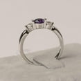 thumbnail image 3 of HeartsAndYou 1ct Natural Amethyst Diamond Ring Tension Set Trilogy 100% 14k SOLID White Gold, 3 of 8