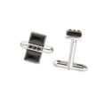 thumbnail image 1 of Mancuernilla con Cristal Fino Europeo en forma de Domino–  Bañado en Rodio– Mancuernilla Elegante y Brillante-Mancuernilla de Moda– Regalo especial Ortiz Espinosa Temporada, 1 of 2