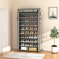 thumbnail image 2 of Shoe Rack with Covers Large Capacity Stackable Tall Shoe Shelf Storage to - Pairs Shoes and Boots Sturdy Vertical Shoe Rack Organizer for Closet Entryway Garage Bedroom, 2 of 8