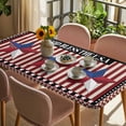 thumbnail image 3 of Independence Day Table Cloths for 5 Foot Rectangle Tables, U.S Flag Stars Red White Striped Patio Waterproof Elastic Fitted Tablecloths, Washable Rectangular Table Cover for Camping, 3 of 8