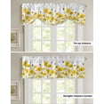 thumbnail image 4 of Tie Up Valance Curtain for Kitchen,Farm Yellow Flowers Rod Pocket Short Curtains Adjustable Tie-Up Shade Valances,Country Floral Bee Plaid Window Treatment for Bathroom Living Room Bedroom, 4 of 8