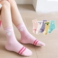 thumbnail image 2 of 5 Pairs Calf Socks Combed Cotton for Kids Boys Girls Cartoon Pattern Multicolor Youth Sports Casual Breathable Socks, 2 of 8