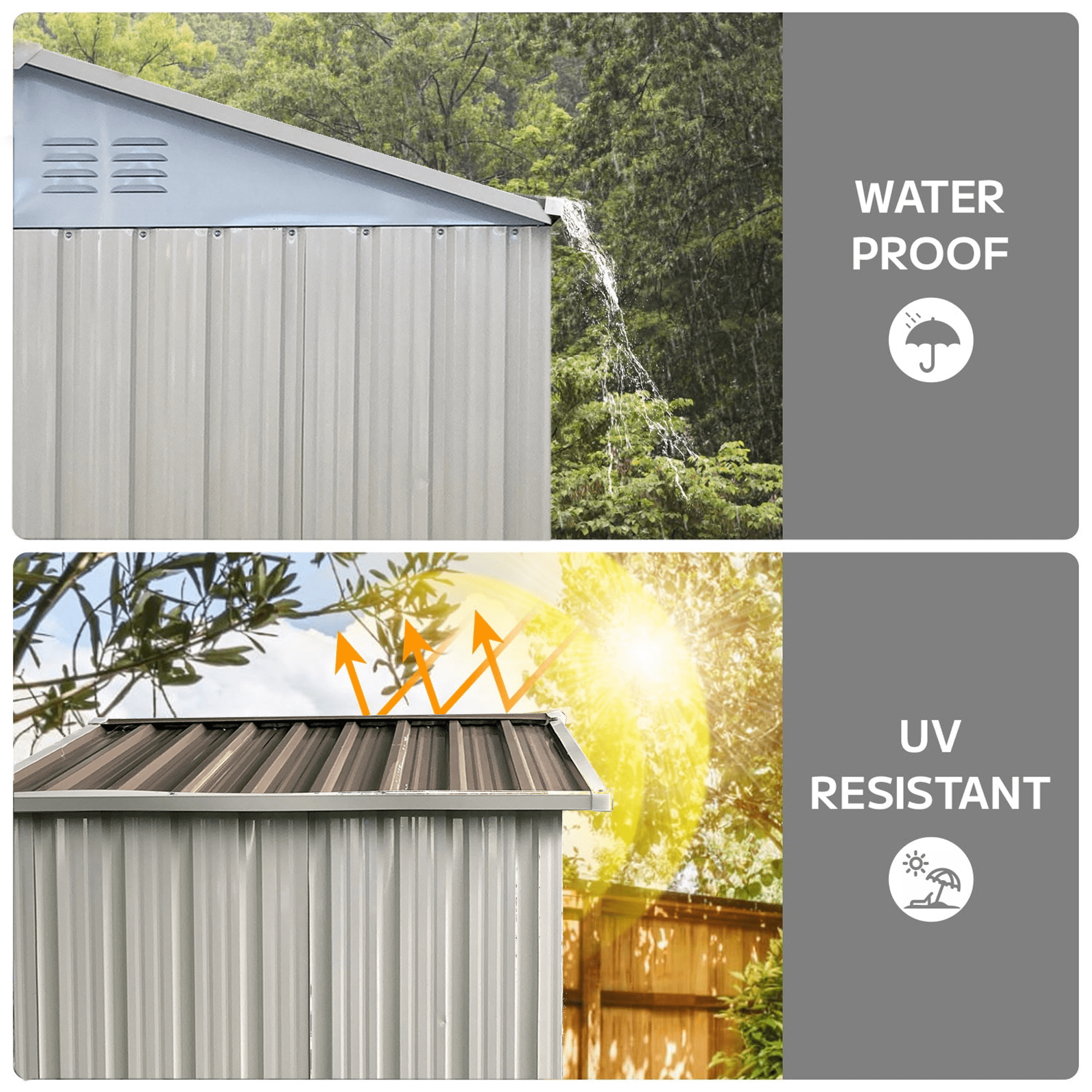 Yiyado 5 ft x 3 ft Outdoor Storage Shed, White