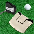 thumbnail image 5 of Haosy Cream Golf Mallet Putter Cover Strong Magnetic Leather Golf Club Headcover Closure, 5 of 7