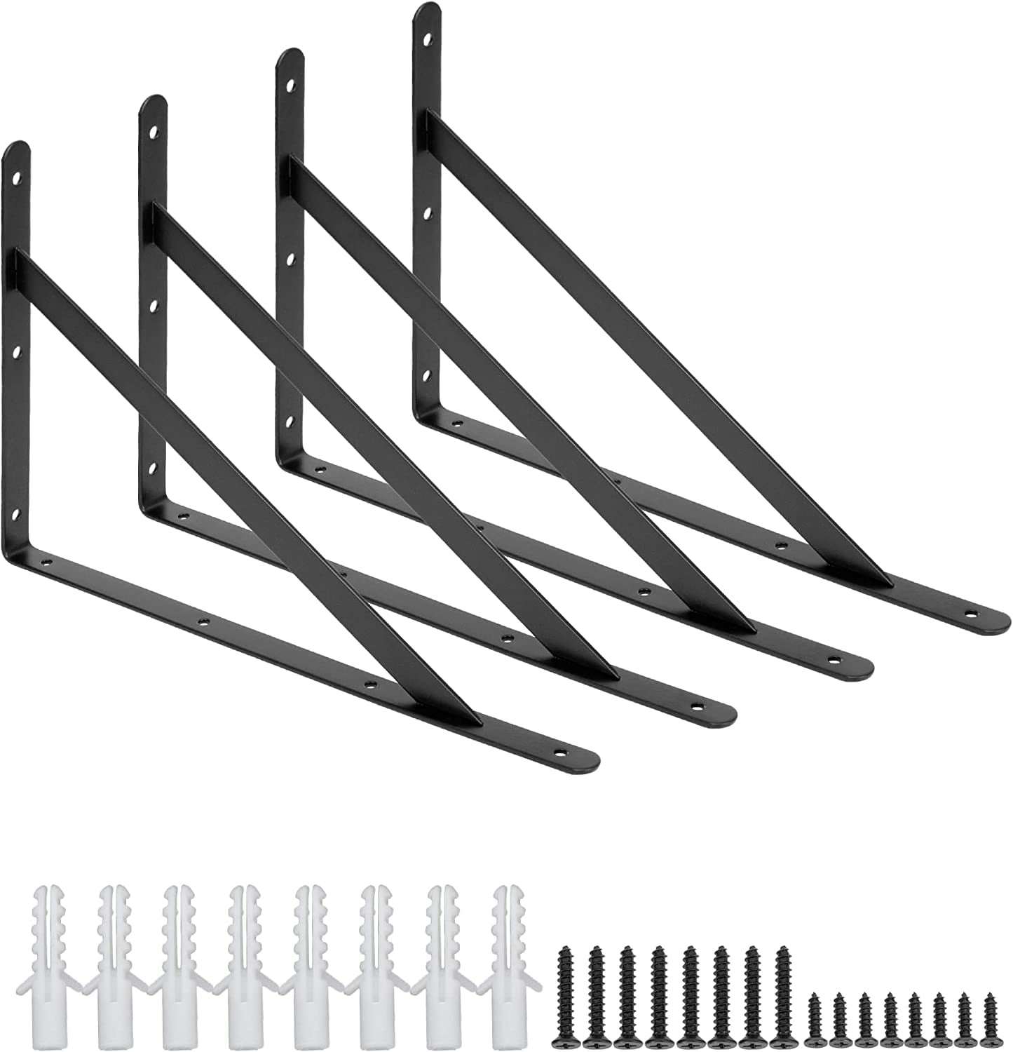 ICOOL 4 Pack Heavy Duty Shelf Bracket, 16 Inch x 10 Inch DIY Wall Floating Shelf Brackets for