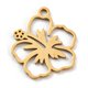 thumbnail image 1 of Golden Plated 304 Stainless Steel Pendants Laser Cut Flower 17.5x15.5x1mm Hole: 1.6mm, 1 of 3
