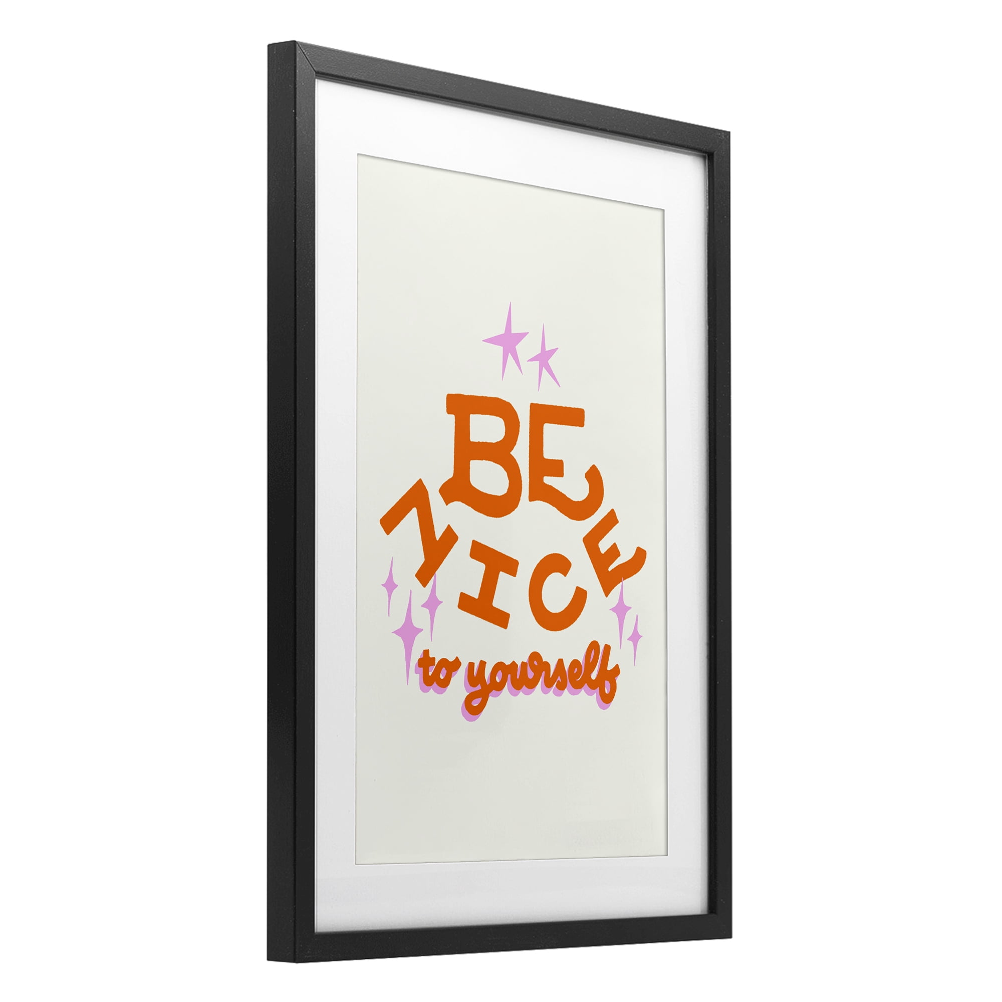 Stupell Industries Be Nice To Yourself Black Framed Print Under Glass, design by Indira Prieto | IndySign