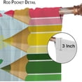 thumbnail image 6 of Children Pencil Curtains Cute Crayon Colourful Design Kids Boys Girls Curtain with Rod Pocket for Nursery Bedroom Home Drapes Window Treatments Set 2 Panels,42x54 Inches, 6 of 8