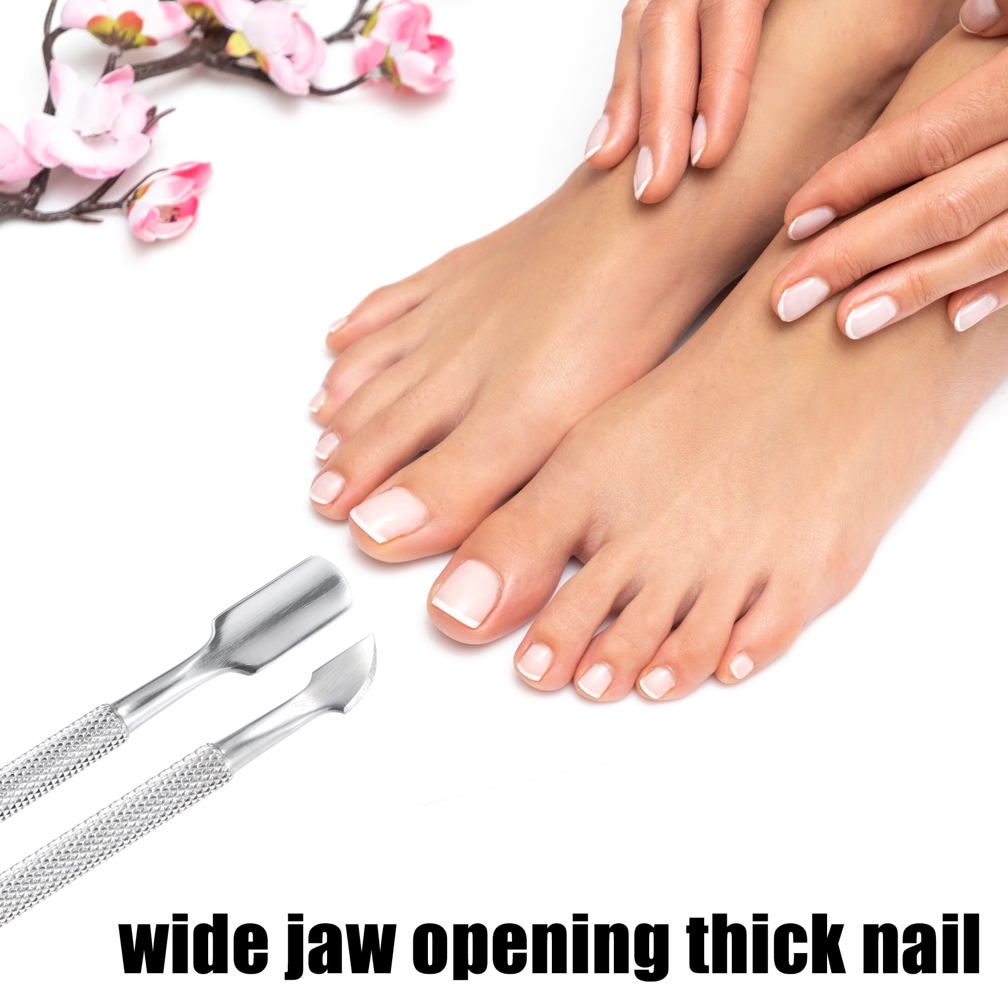Unique Bargains 1 Set Easy Grip Toe Nail Clippers for Thick Nail Silver Tone Steel