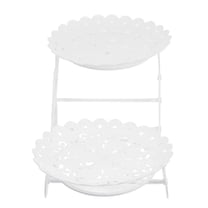 Milisten Double-Layer White Plastic Cake Stand, Dessert Display for Wedding, Birthday Party, and Special Event Decorations