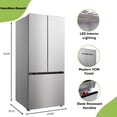 thumbnail image 3 of Hamilton Beach 17.7 cu. ft. Frost-Free French Door Refrigerator, Platinum HZ0771, 3 of 20