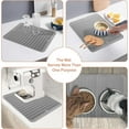 thumbnail image 5 of 16"x12" Food-Grade Silicone Dish Drying Mat for Kitchen Counter, 450℉ Heat-Resistant, Non-Slip, Scratch-Resistant Drying Mat, Multi-Purpose for Dishes, Plants, Pet Bowl, Coffee Machine -Grey, 5 of 7