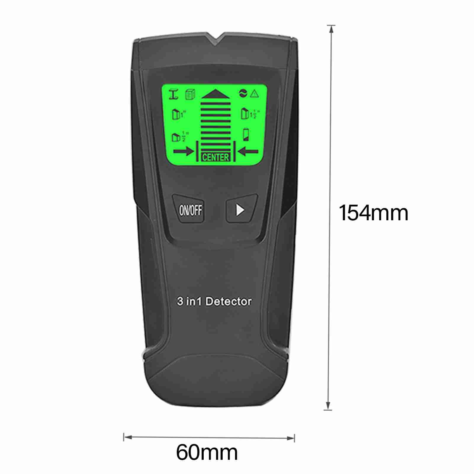 Yajisi 3 In 1 Metal Detector LCD Display Live Wire Wood Stud Finder Wall Scanner (Black)