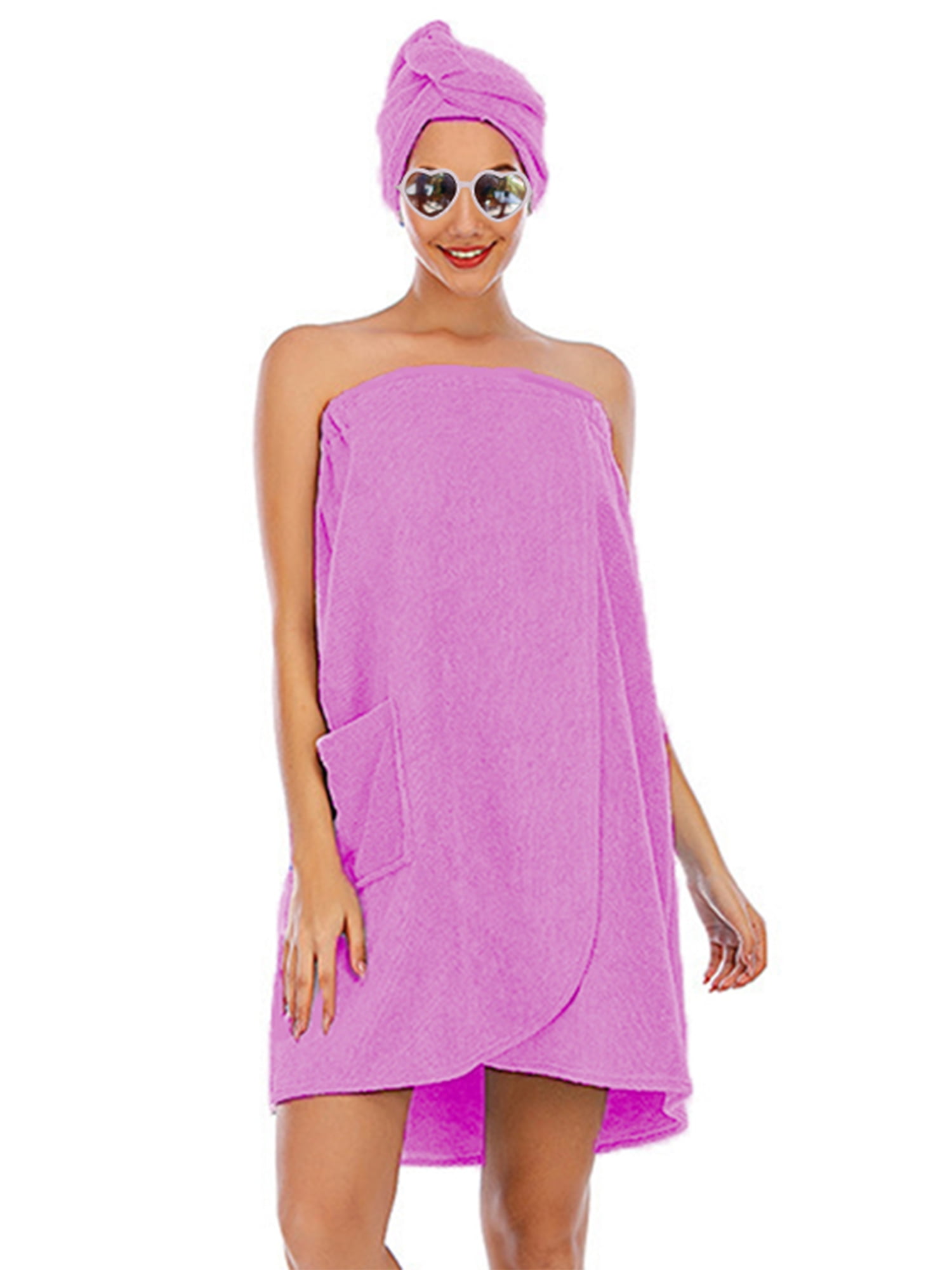 Women Bath Wrap Towel Shower Fast Dry Sauna Beach Gym Terry Robe Travel